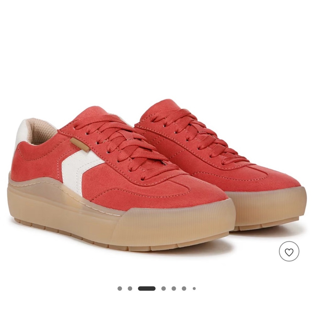 NWOB Dr. Scholl's Coral Red and White Platform Sneakers